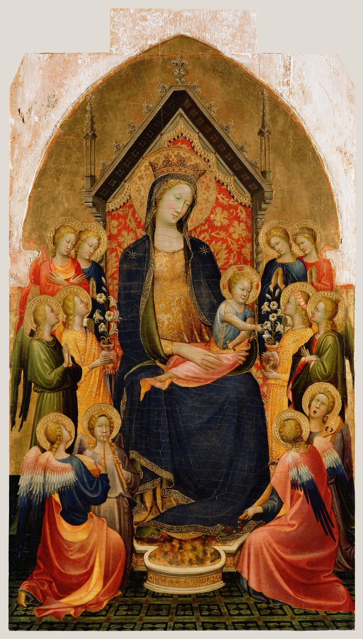 Madonna en kind met muzikale engelen, ca. 1410 door Gherardo Starnina