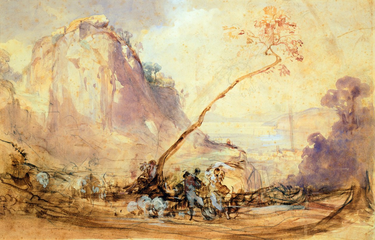 Sorrento Landschap, ca 1848 door Giacinto Gigante