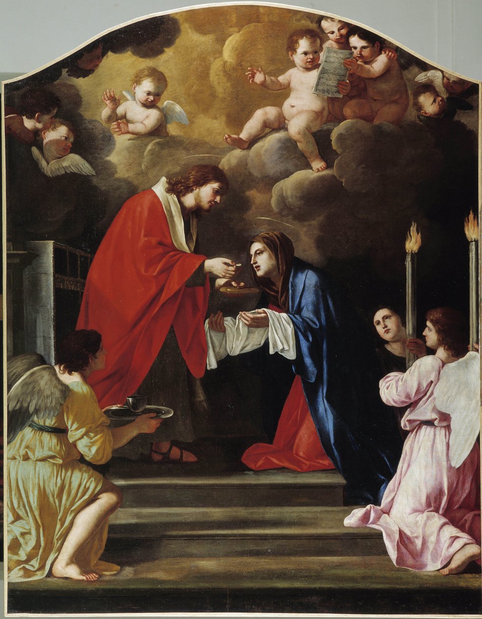 De communie van de Maagd door Giacinto Gimignani or Gemignano