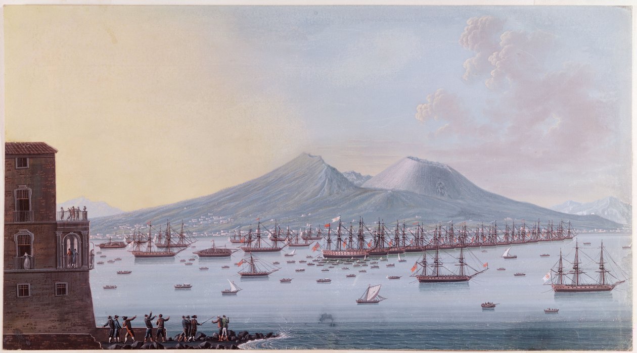 Uitzicht op de baai van Napels, 1798 door Giacomo Guardi