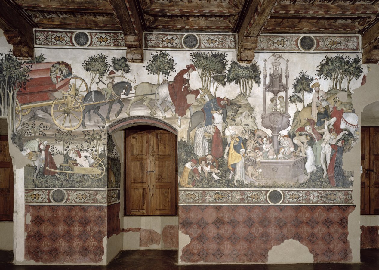 De fontein van het leven, detail van de reis naar de fontein, 1418-30 door Giacomo Jaquerio