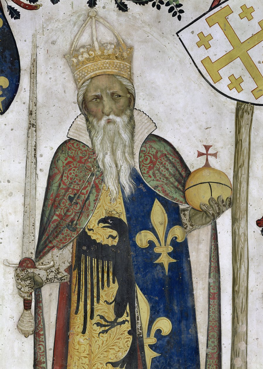 De Negen Waardigen, detail van Karel de Grote door Giacomo Jaquerio