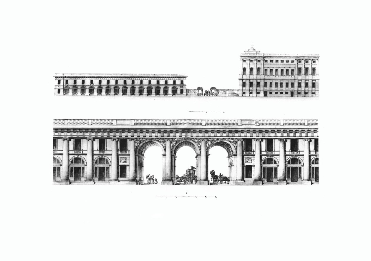 Ontwerp van de Keizerlijke Majesteits Eigen Kabinet Kanselarij in Petersburg, 1802 door Giacomo Antonio Domenico Quarenghi