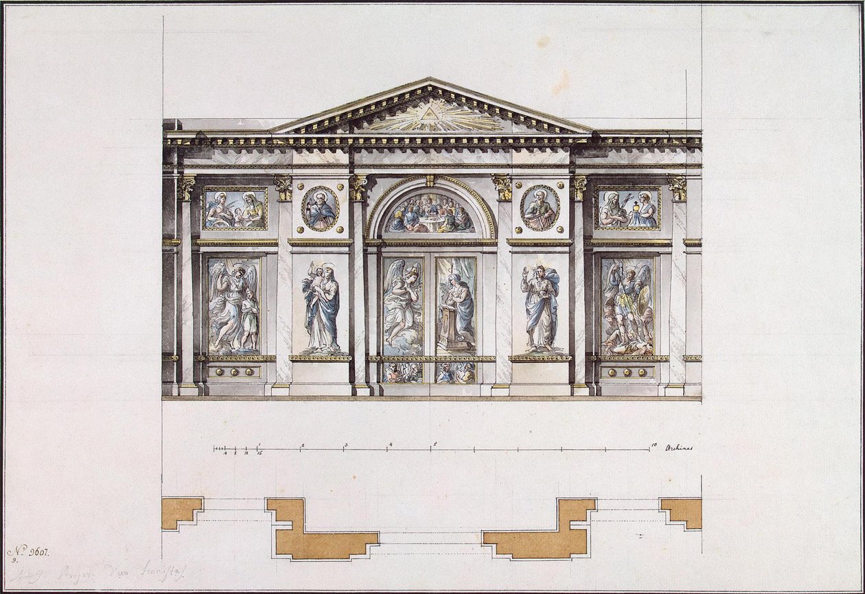 Iconostase in het Smolny Klooster van de Opstanding in St. Petersburg, 1780s door Giacomo Antonio Domenico Quarenghi