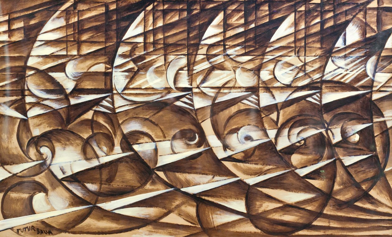 Dynamische expansie en snelheid door Giacomo Balla