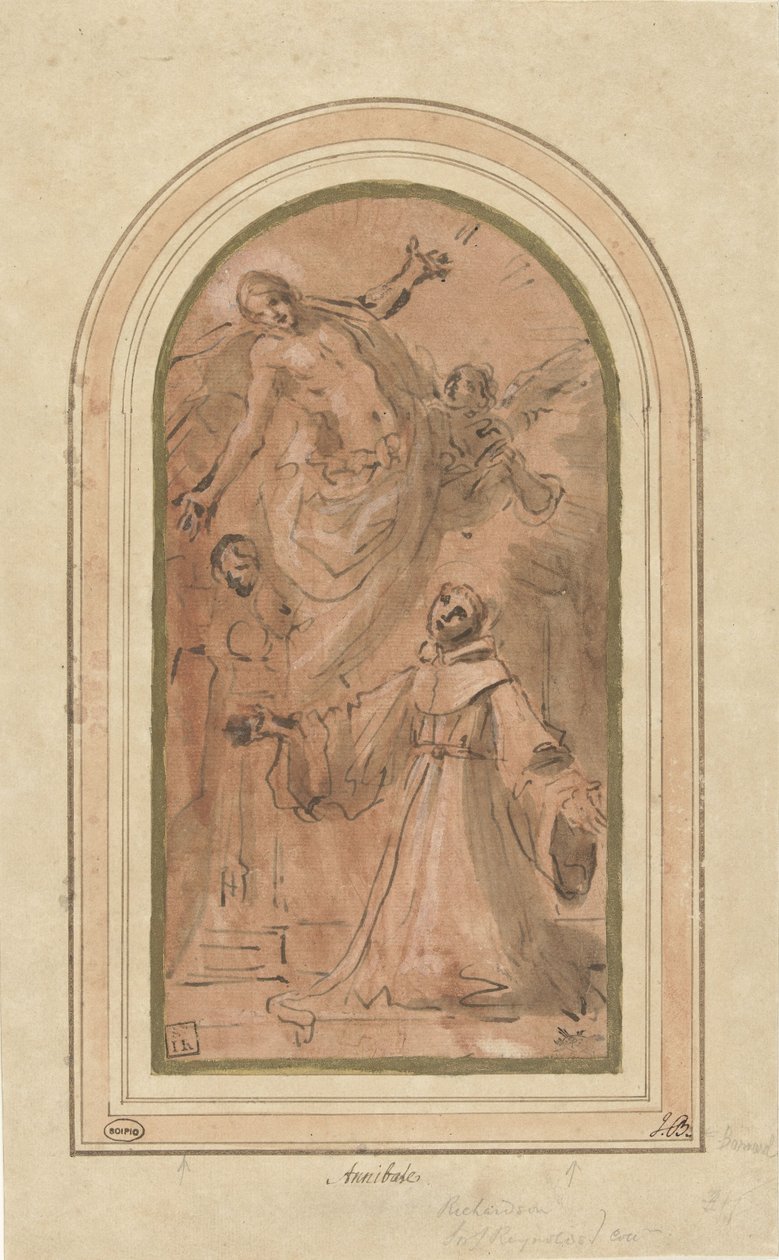 Christus verschijnt aan de zalige Giovanni da San Facondo door Giacomo Cavedone