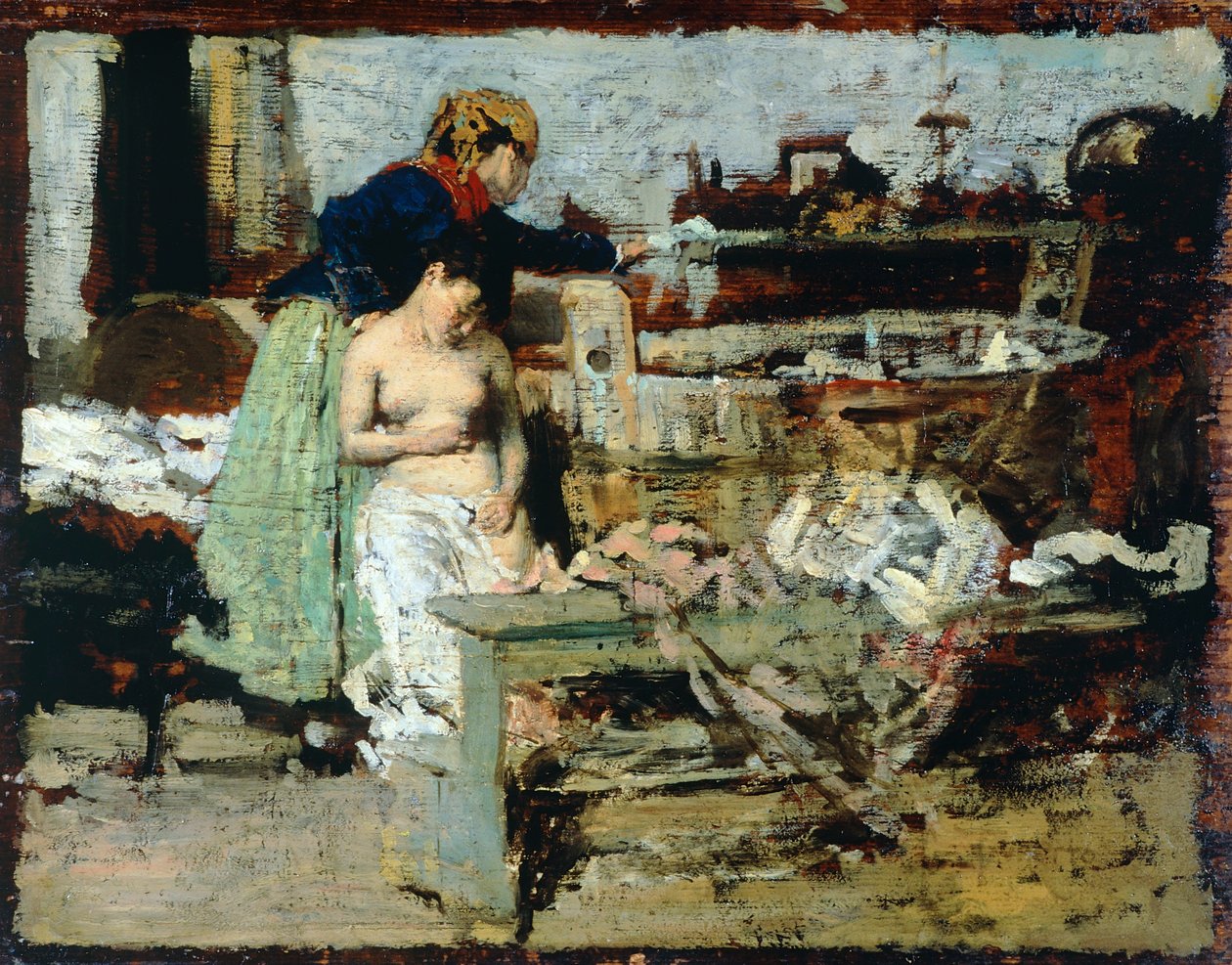 Na het bad door Giacomo Favretto