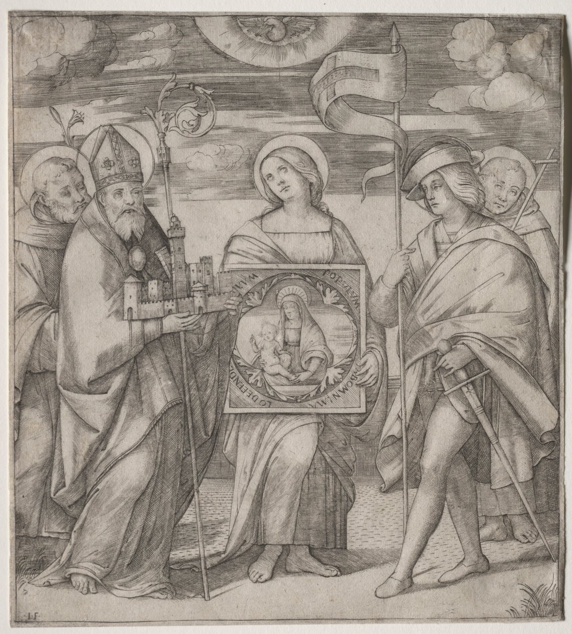 Patroonheiligen van Bologna, ca. 1515-1520 door Giacomo Francia