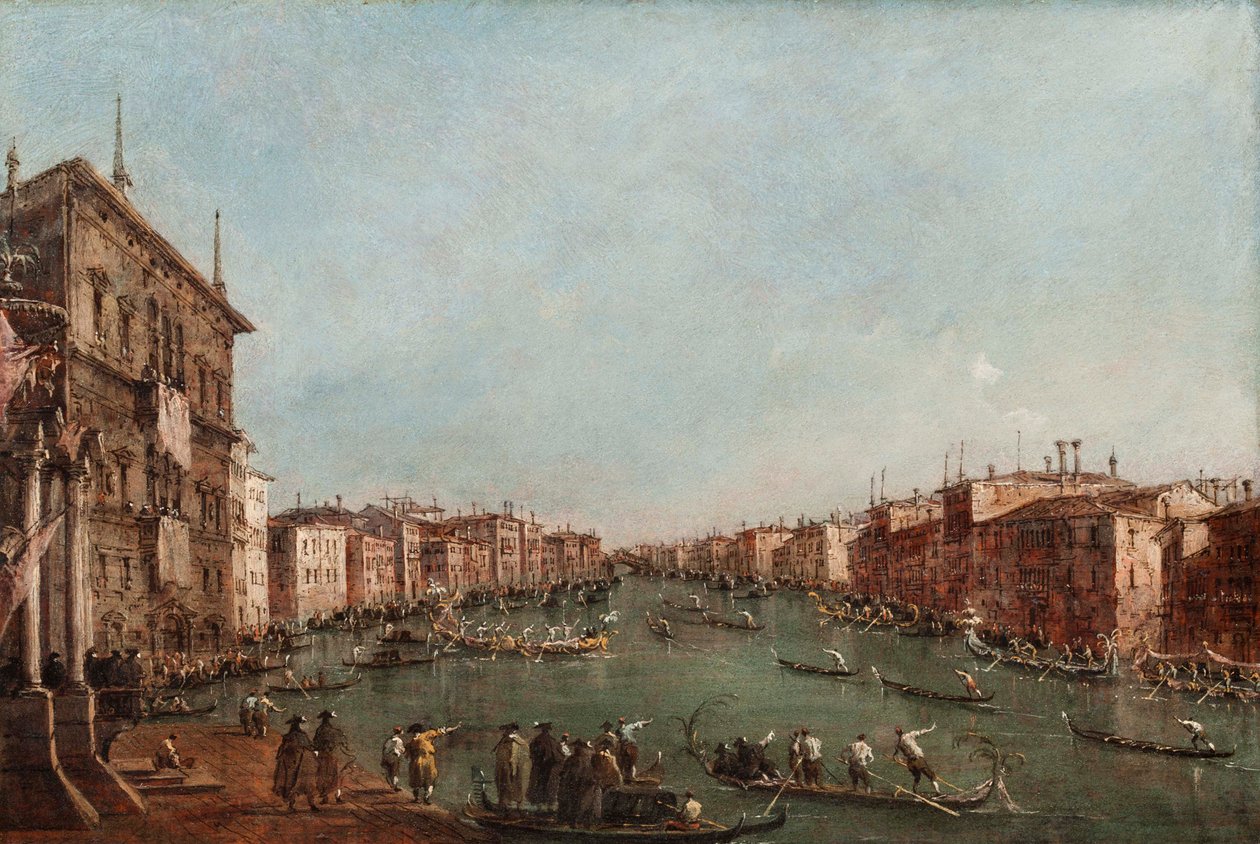 Een regatta op het Canal Grande, Venetië door Giacomo Guardi
