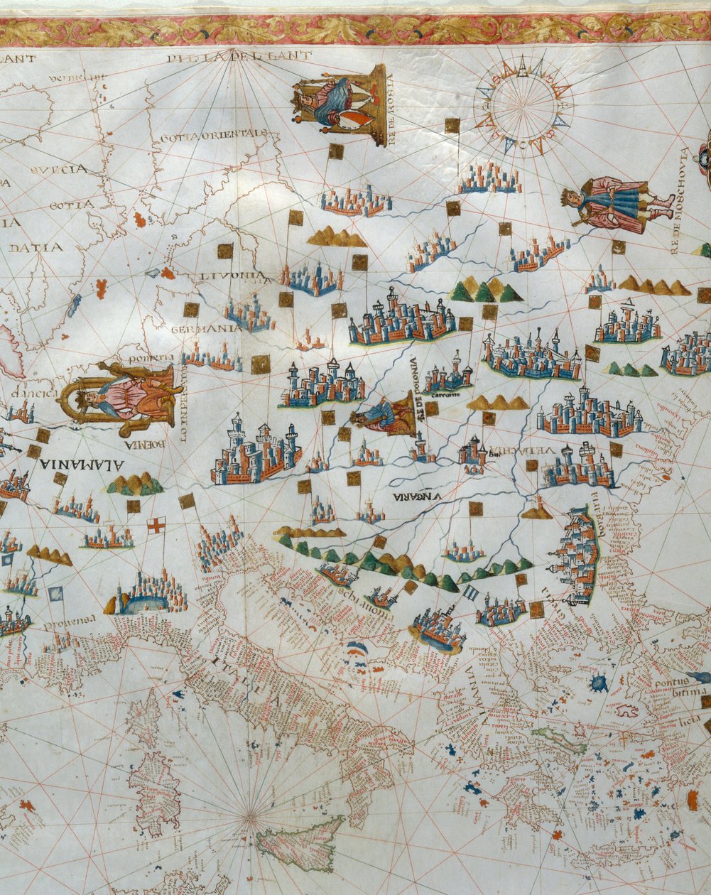 Een Nautische Kaart, detail van West-Europa, 1564 door Giacomo Maggiolo