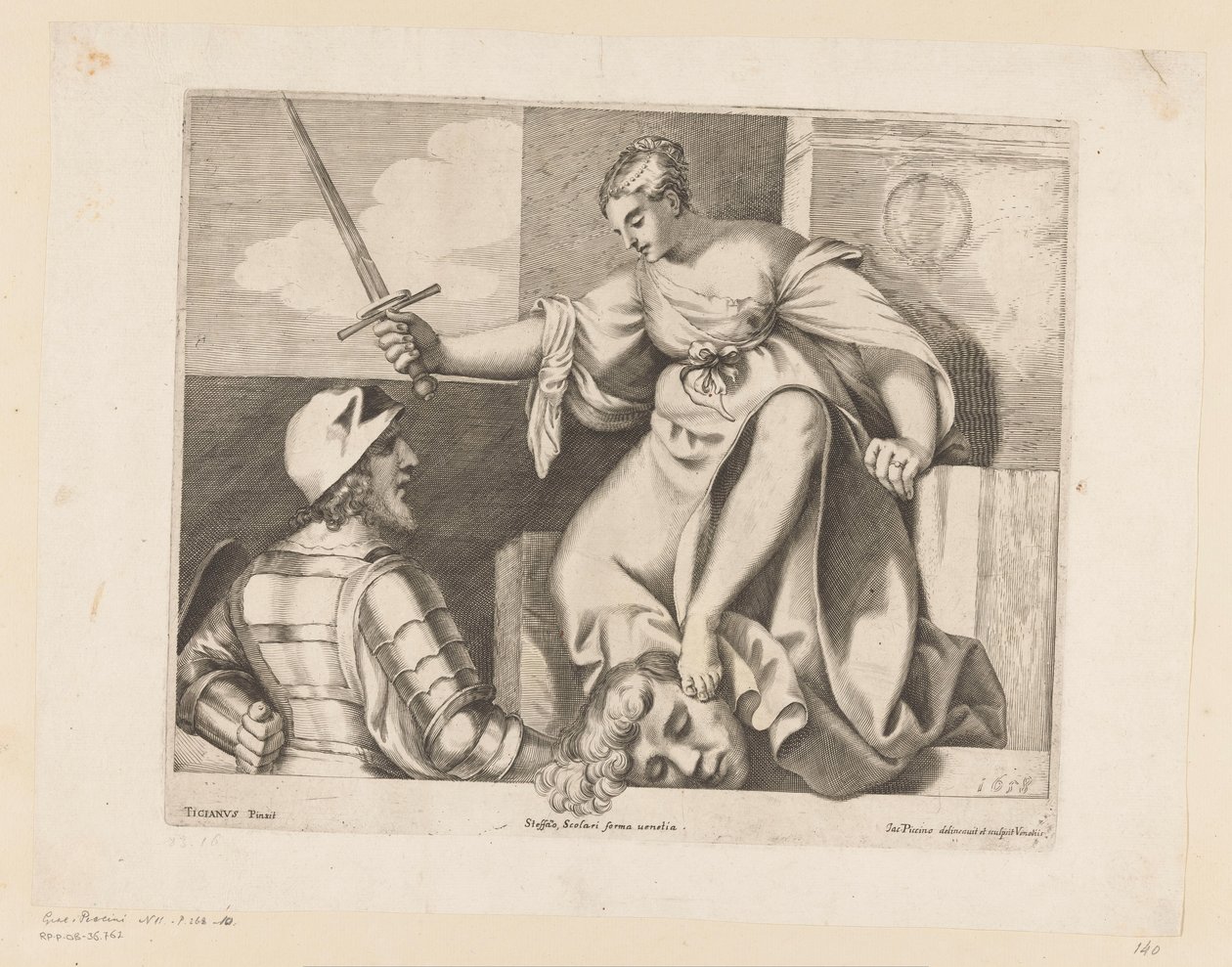 Judit met het hoofd van Holofernes Rechtvaardigheid (Justitia) door Giacomo Piccini