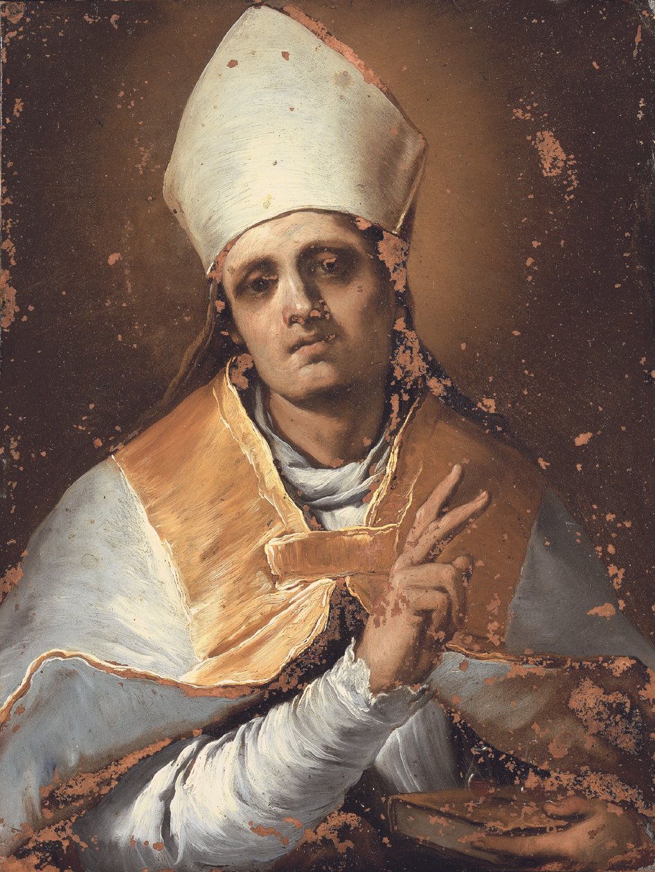 Sint Januarius (olieverf op koper) door Giacomo del Po