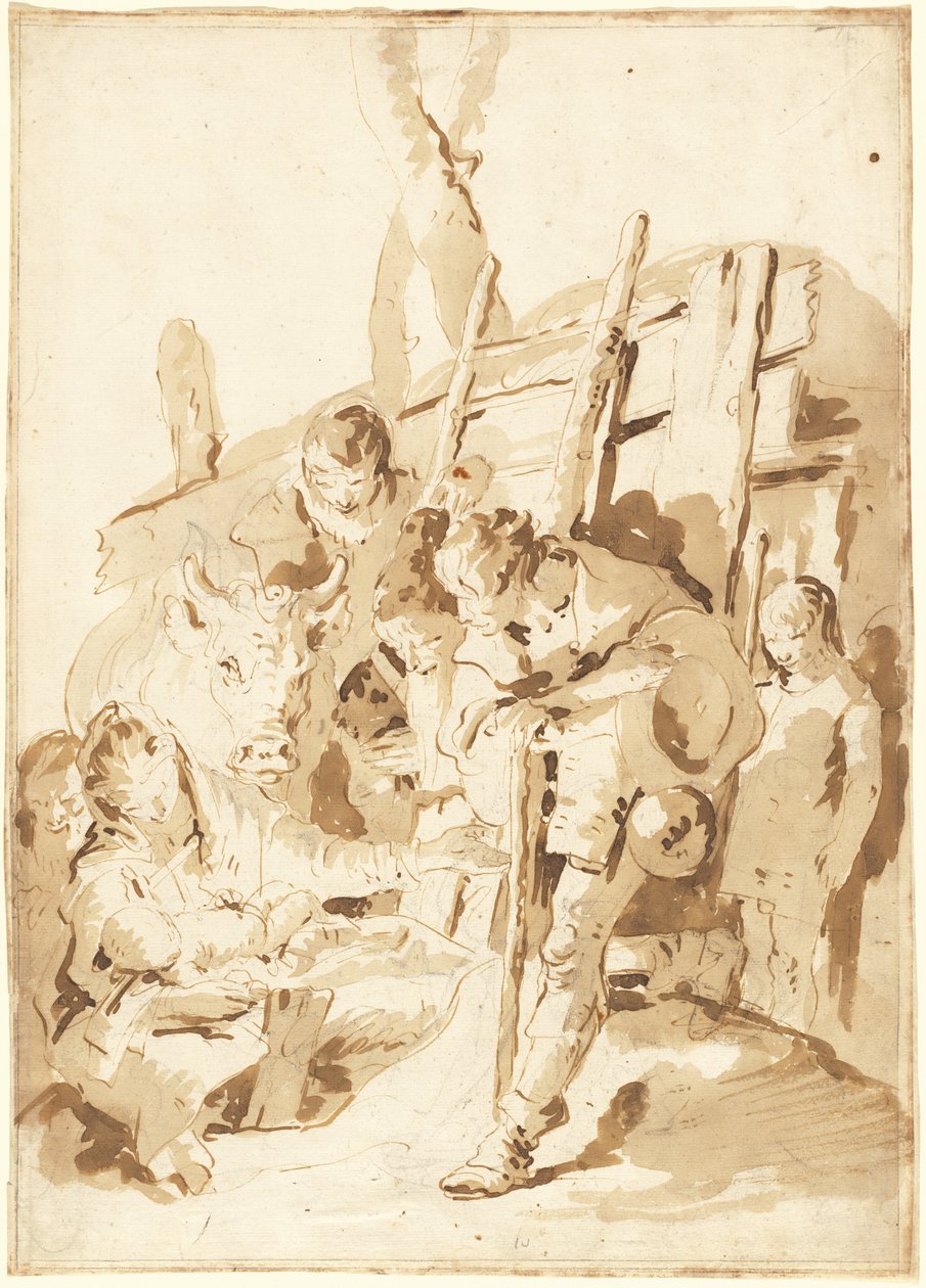 De aanbidding van de herders door Giambattista Tiepolo