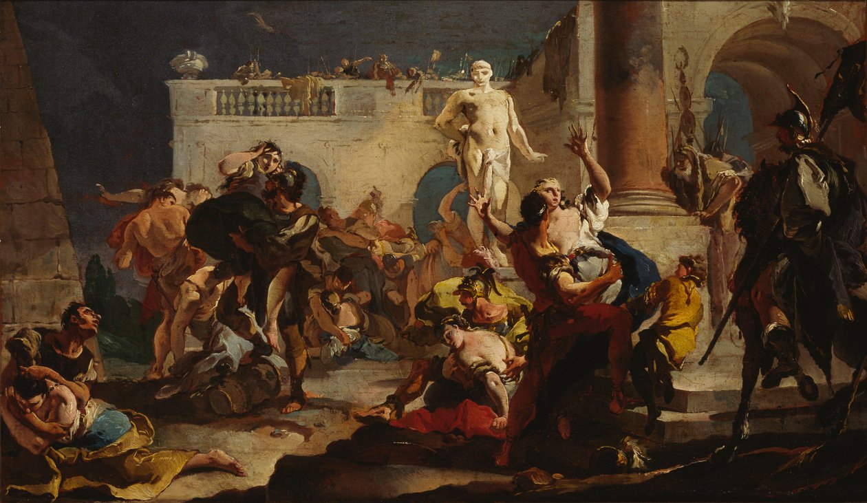 De roof van de Sabijnse vrouwen door Giambattista Tiepolo