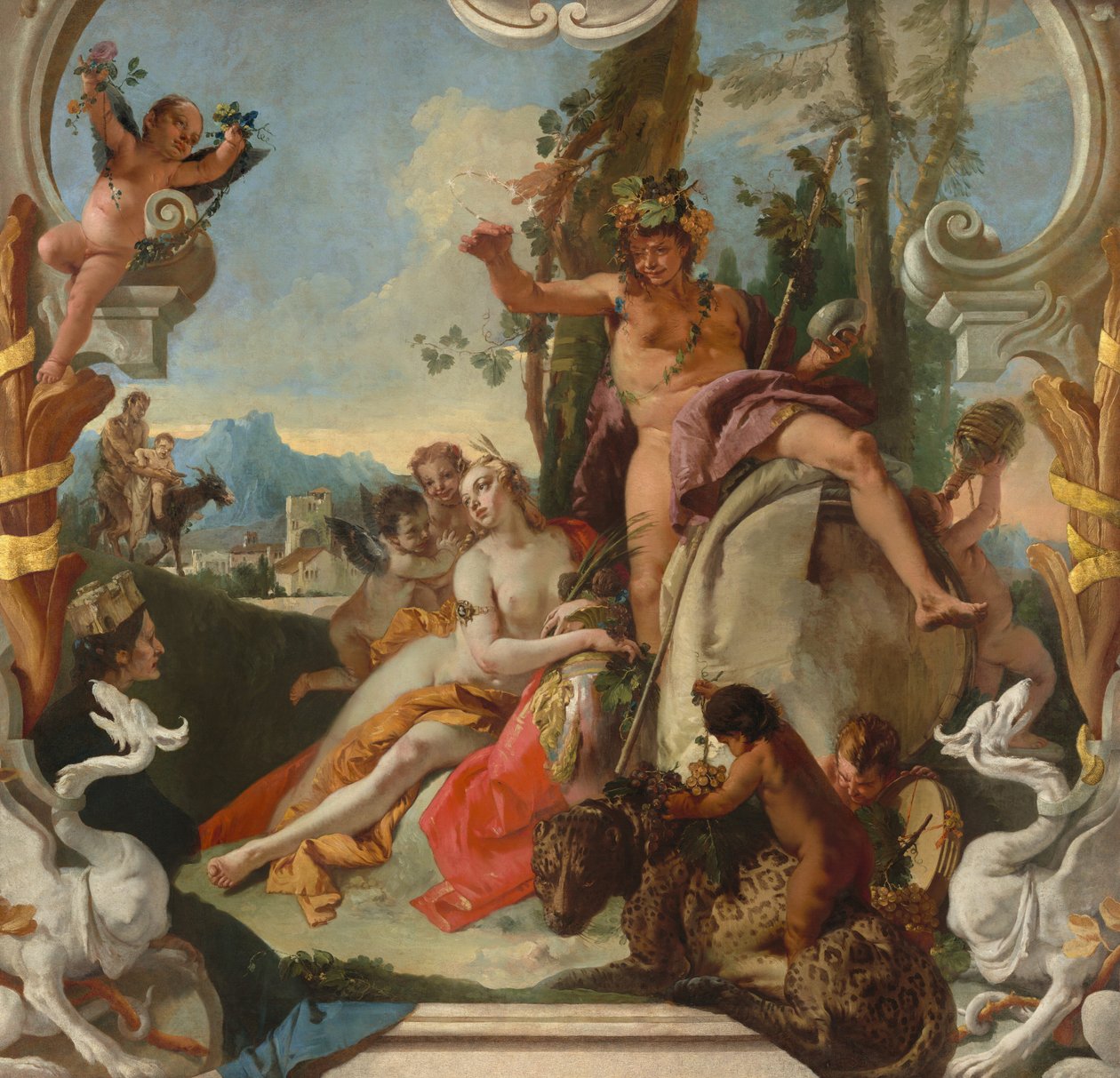 Bacchus en Ariadne, ca. 1743-1745 (olieverf op doek) door Giambattista & Tiepolo Giandomenico (1727-1804) Tiepolo