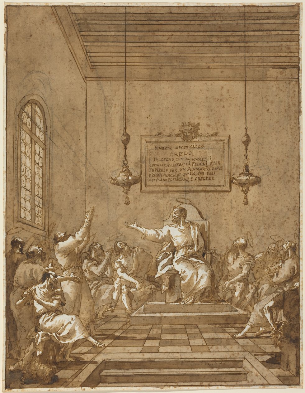 De Geloofsbelijdenis van de Apostelen door Giambattista & Tiepolo Giandomenico (1727-1804) Tiepolo