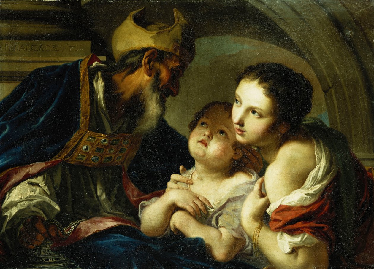 Sint Nicolaas van Bari met twee kinderen door Giambettino Cignaroli