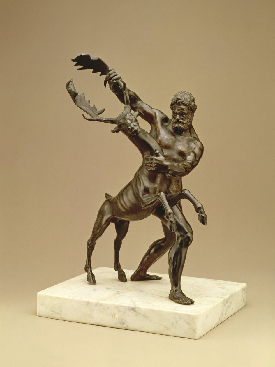 Hercules en het Arcadische Hert door Giambologna