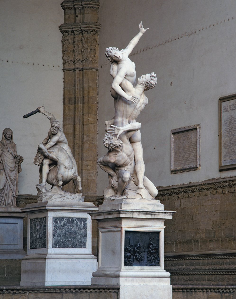 De verkrachting van de Sabijnse vrouwen, 1574-82 (marmer) door Giambologna
