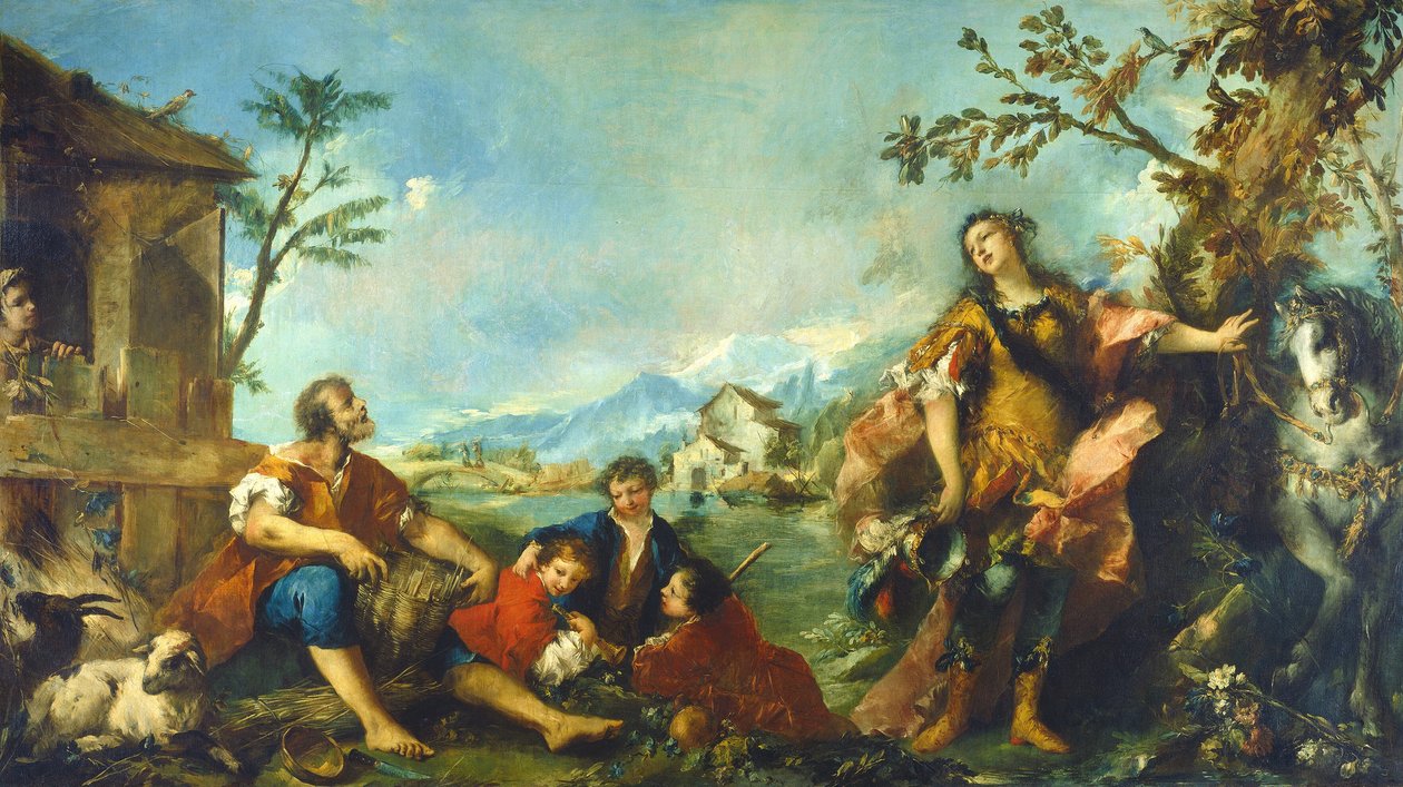 Erminia en de herders door Gian Antonio Guardi and Francesco Guardi