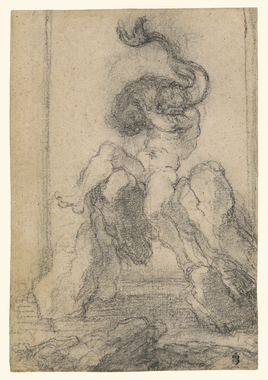 Een god van de zee met een dolfijn door Gian Lorenzo Bernini