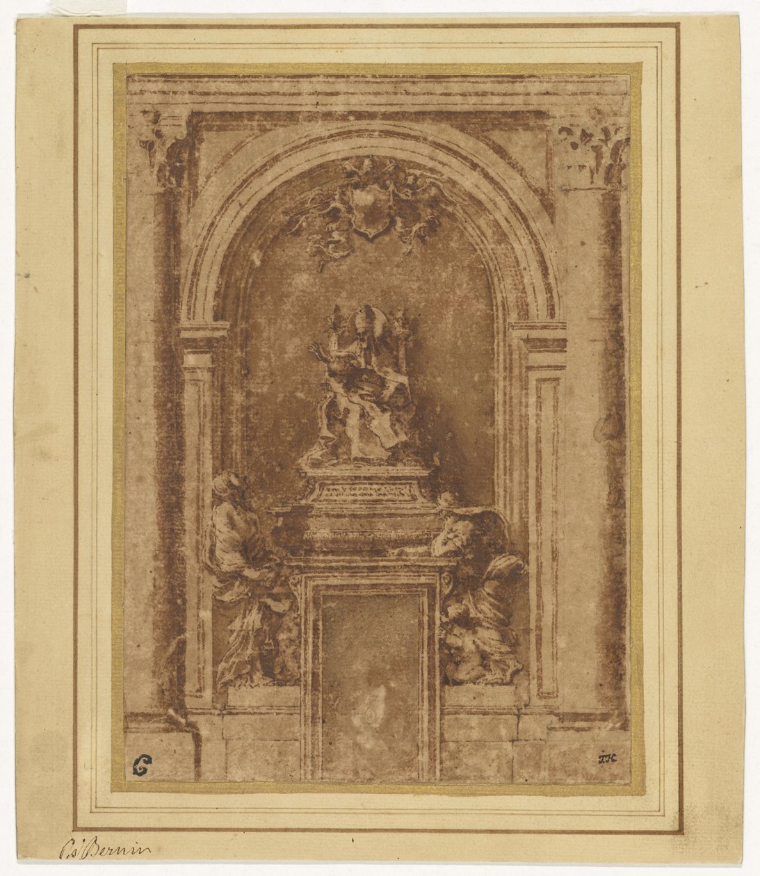 Ontwerp voor het graf van paus Alexander VII in de Sint Pieter, Rome door Gian Lorenzo Bernini