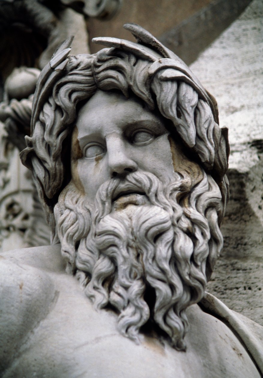 Personificatie van de rivier de Ganges, Fontein van de Vier Rivieren door Gian Lorenzo Bernini