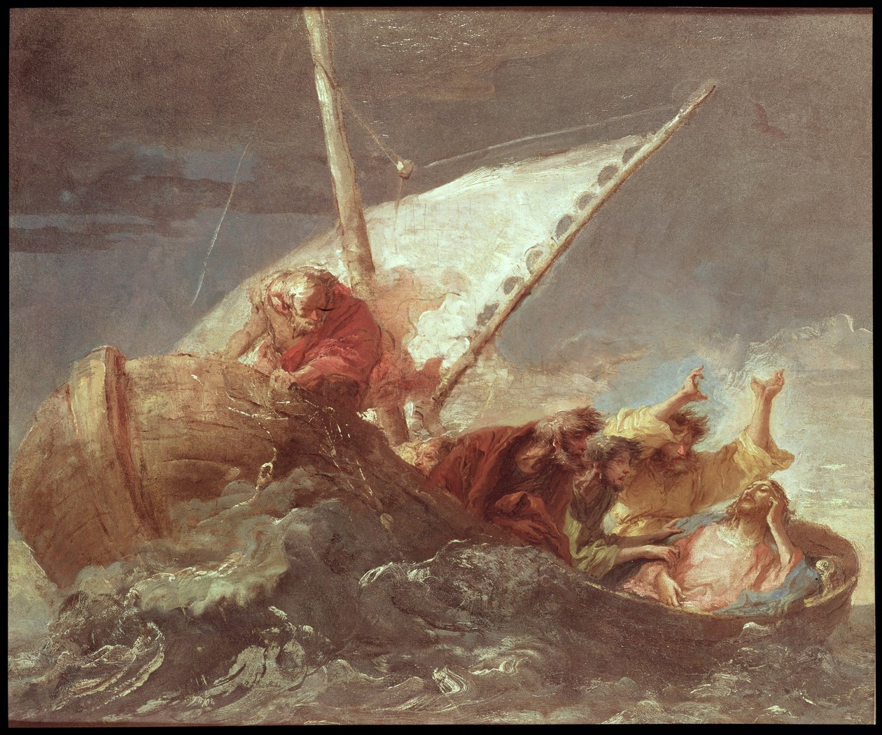 Christus op het Meer van Tiberias door Giovanni Domenico Tiepolo