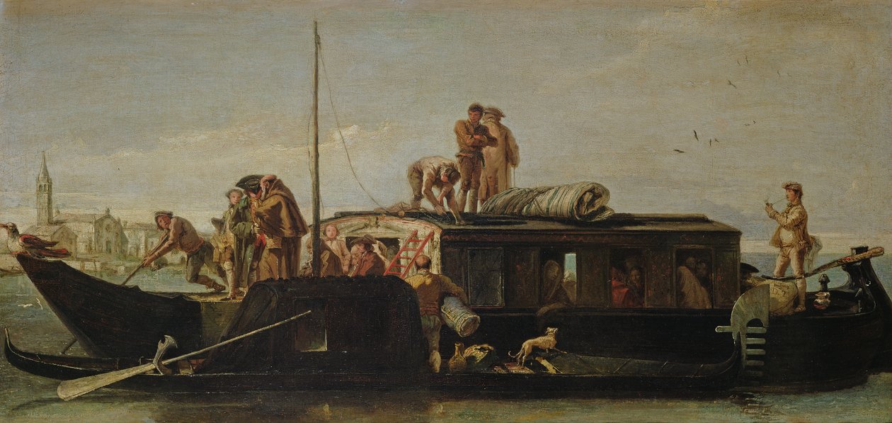 Venetiaanse postboot, 1760-70 door Giovanni Domenico Tiepolo