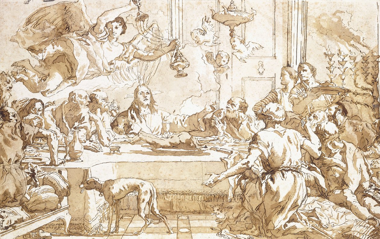 Het Laatste Avondmaal door Giovanni Domenico Tiepolo