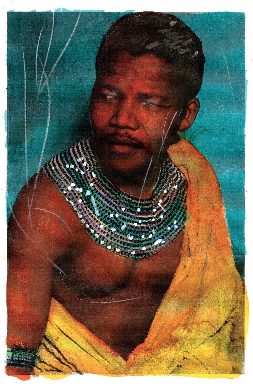Portret van Nelson Mandela, 2011 (gemengde techniek) door Gianluca Costantini