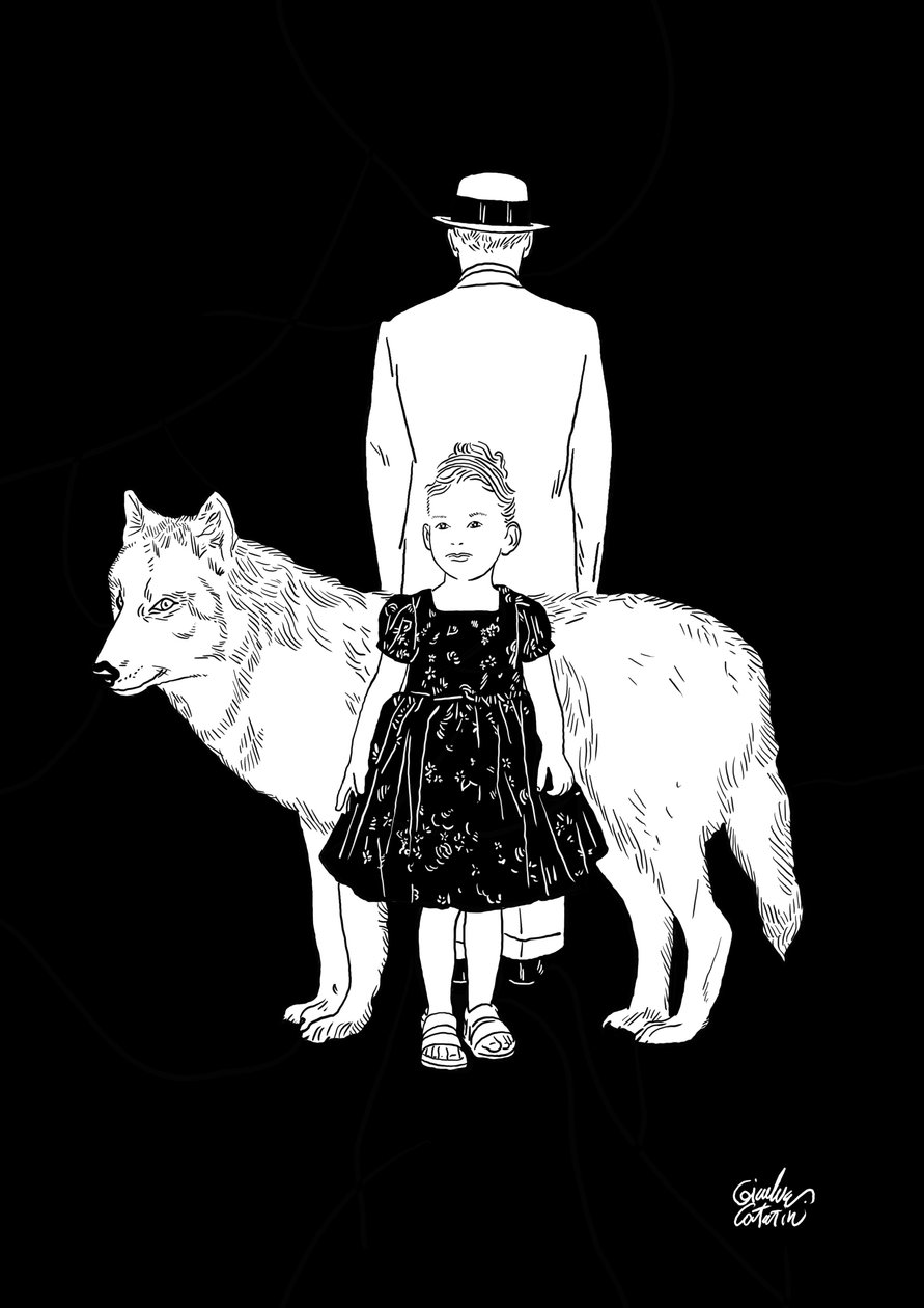 Het meisje en de wolf, 2023 (digitaal) door Gianluca Costantini