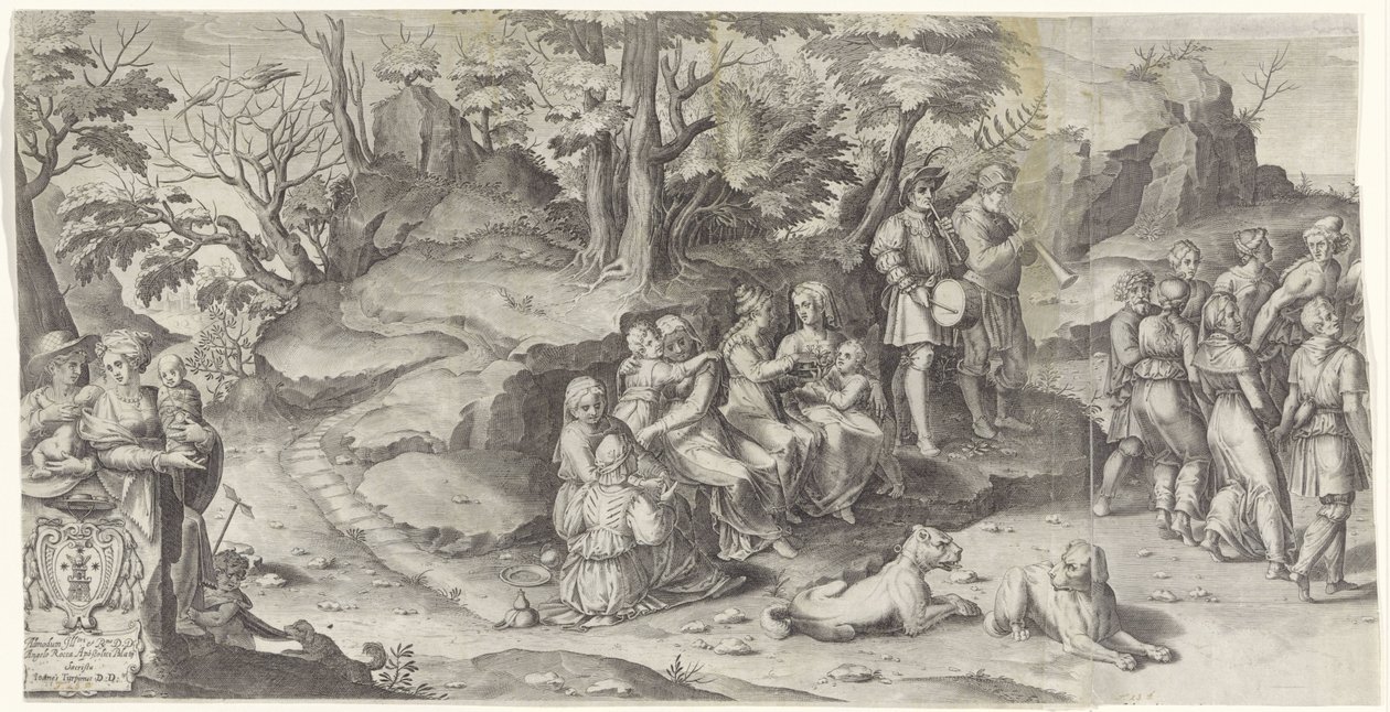 Huwelijk van Isaak en Rebekka (blad 1) door Gijsbert Van Veen
