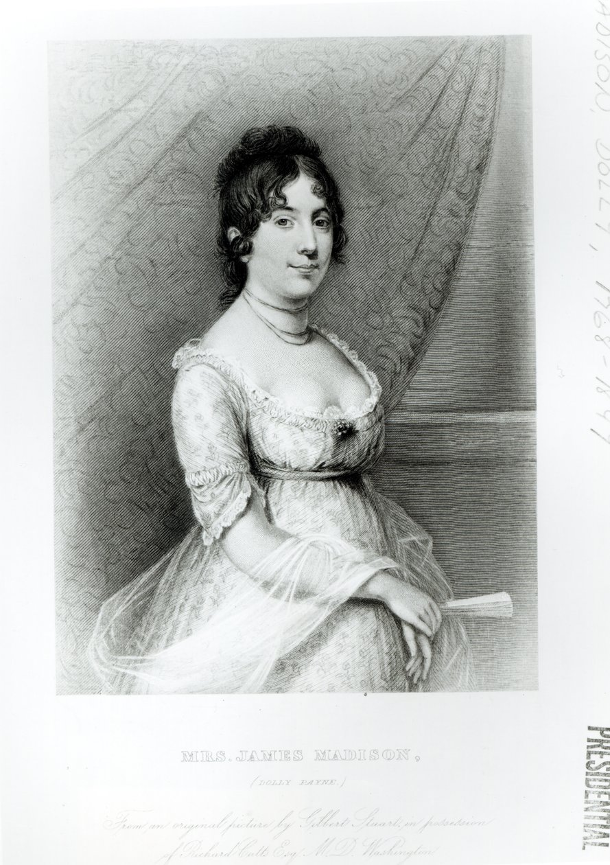 Mevrouw James Madison, Dolley Payne, ca. 1804-55 door Gilbert Stuart