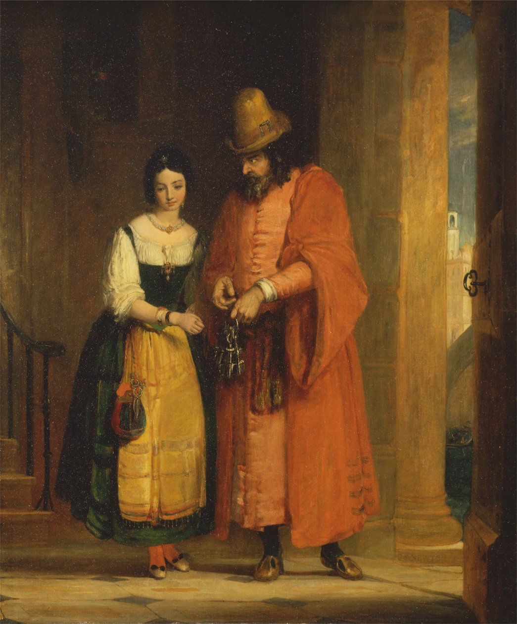 Shylock en Jessica uit de Koopman van Venetië, II, ii door Gilbert Stuart