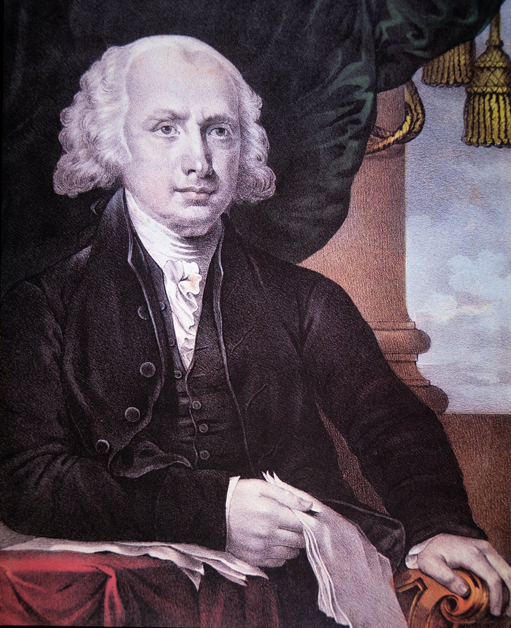 James Madison gepubliceerd door Nathaniel Currier door Gilbert (after) Stuart