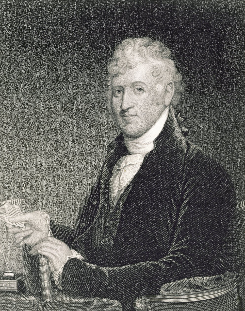 David Humphreys, gegraveerd door George Parker naar een kopie van het originele schilderij door James Herring door Gilbert Stuart