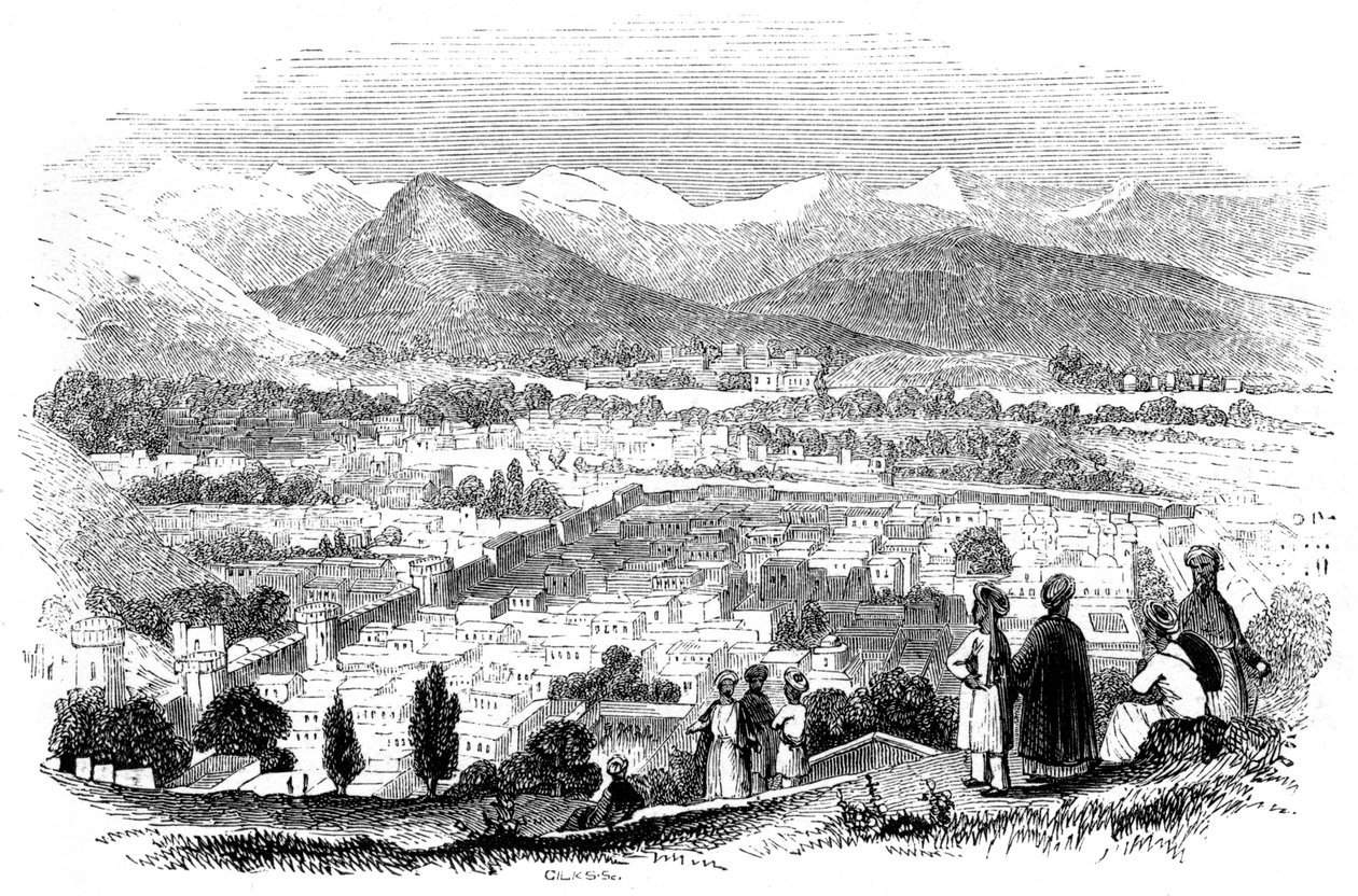 Uitzicht op Kabul, 1847 door Giles