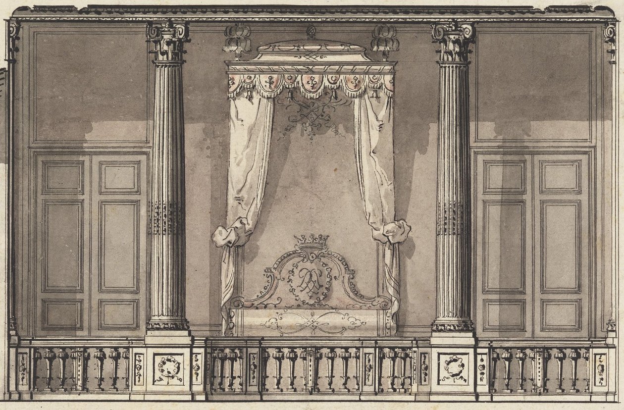 Bednis voor de Hertog van Orléans, Palais Royal, Parijs door Gilles Marie Oppenord