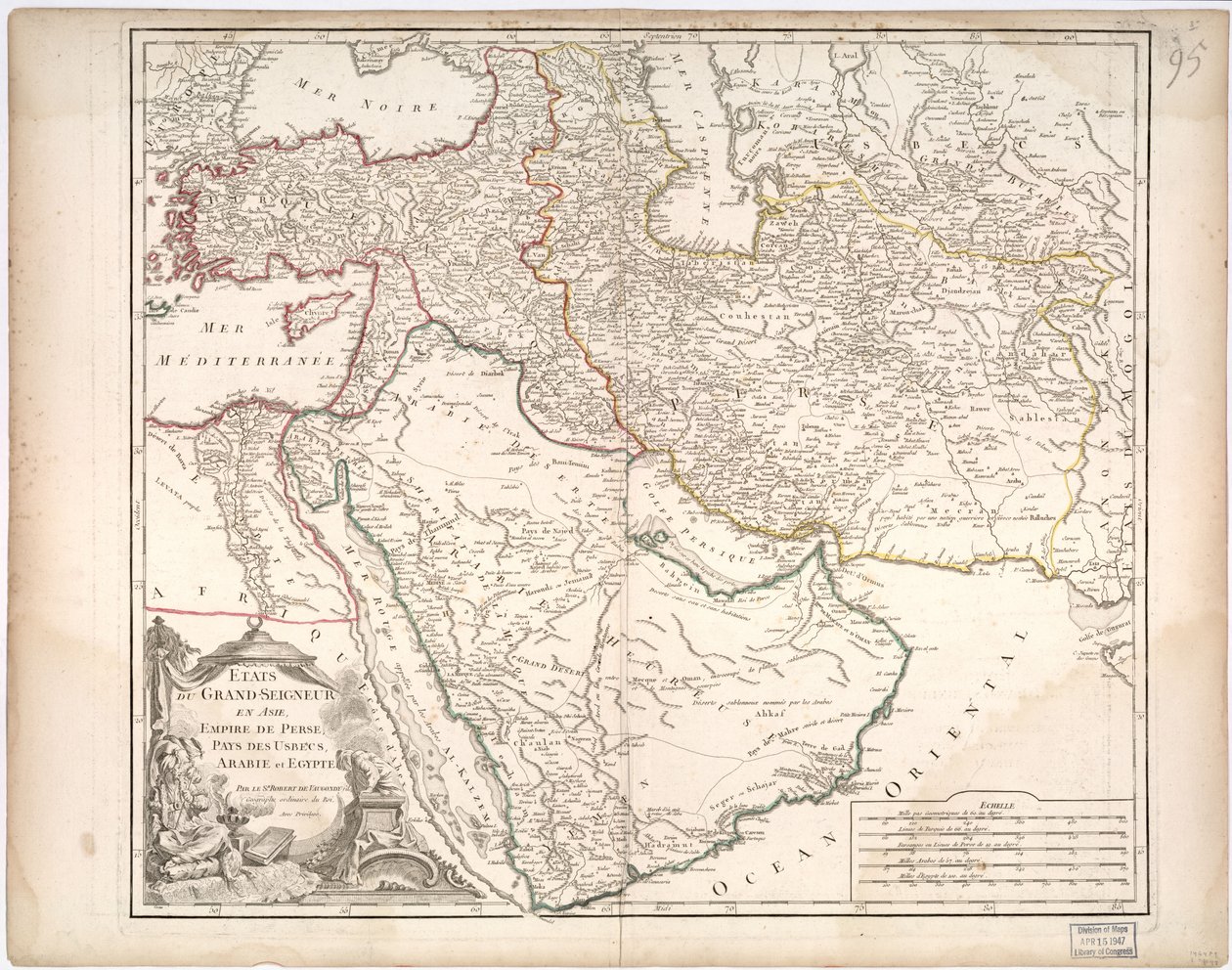 Staten van de Grote Heer in Azië - Perzische Rijk, Land van de Usbecs, Arabië en Egypte door Gilles Robert De Vaugondy