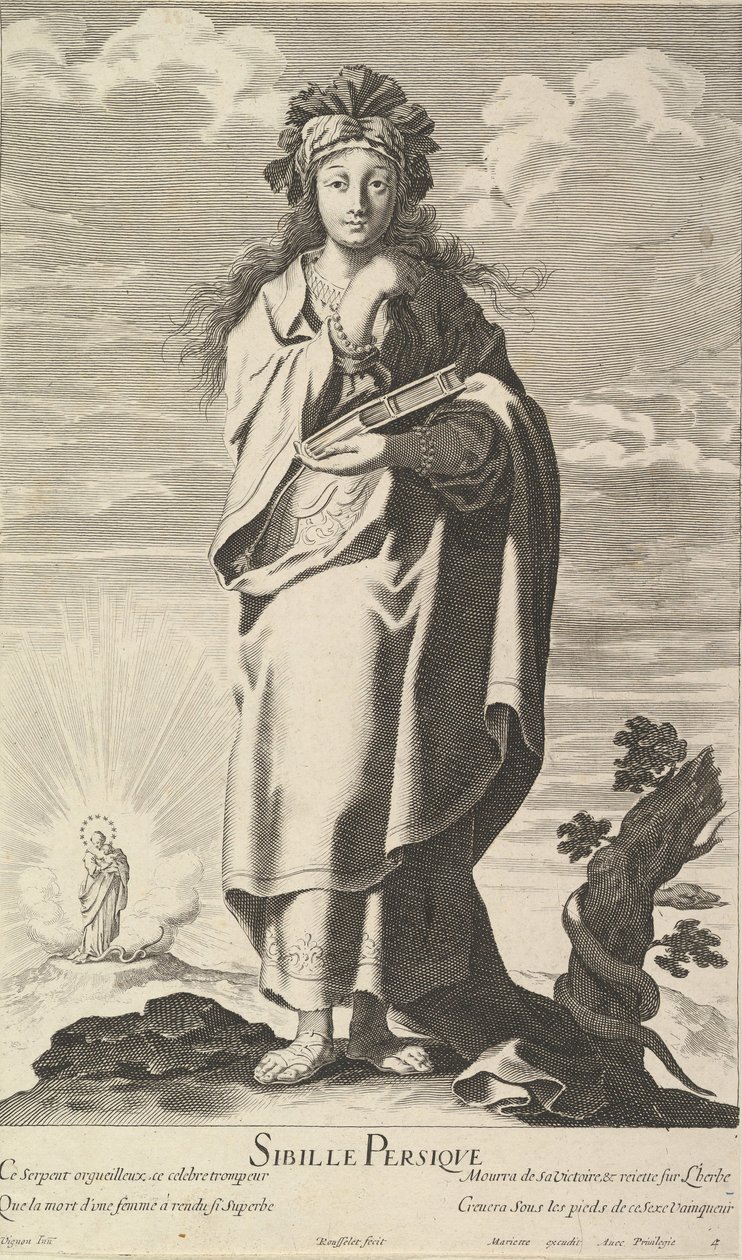 Sibylle Persique, ca. 1635 door Gilles Rousselet and Abraham Bosse