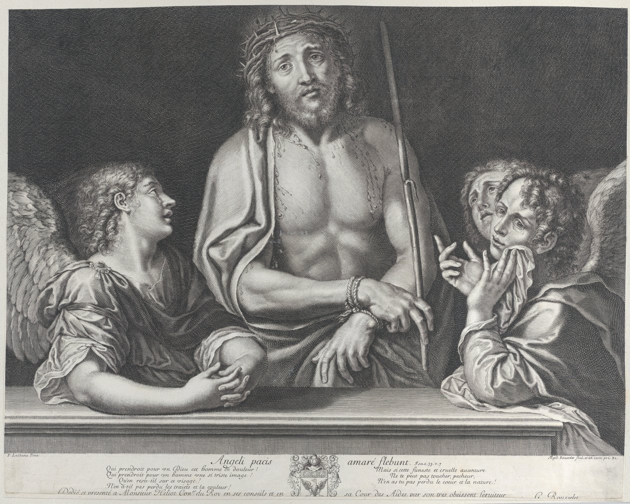 Ecce Homo met drie engelen door Gilles Rousselet