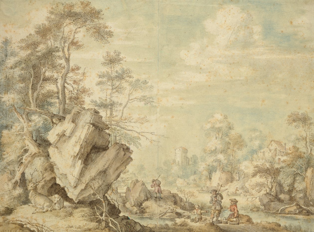 Landschap, 1623 door Gillis Claesz d Hondecoeter