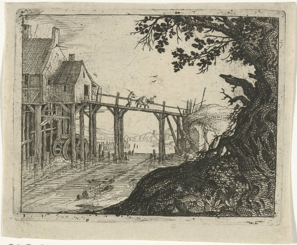 Landschap met een watermolen door Gillis Peeters (I)