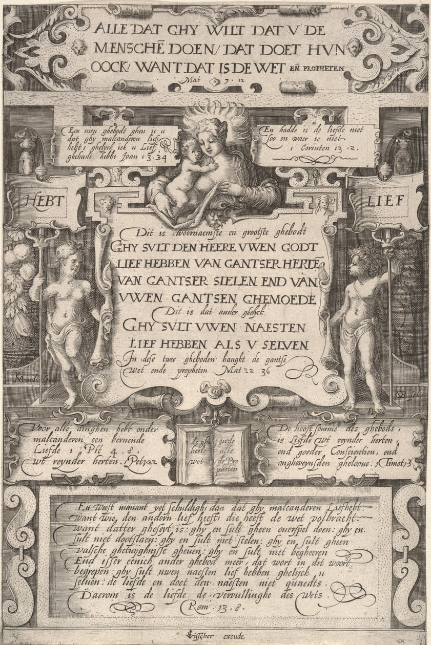 Het Gebod om Elkaar Lief te Hebben, 1599 door Gillis van Breen