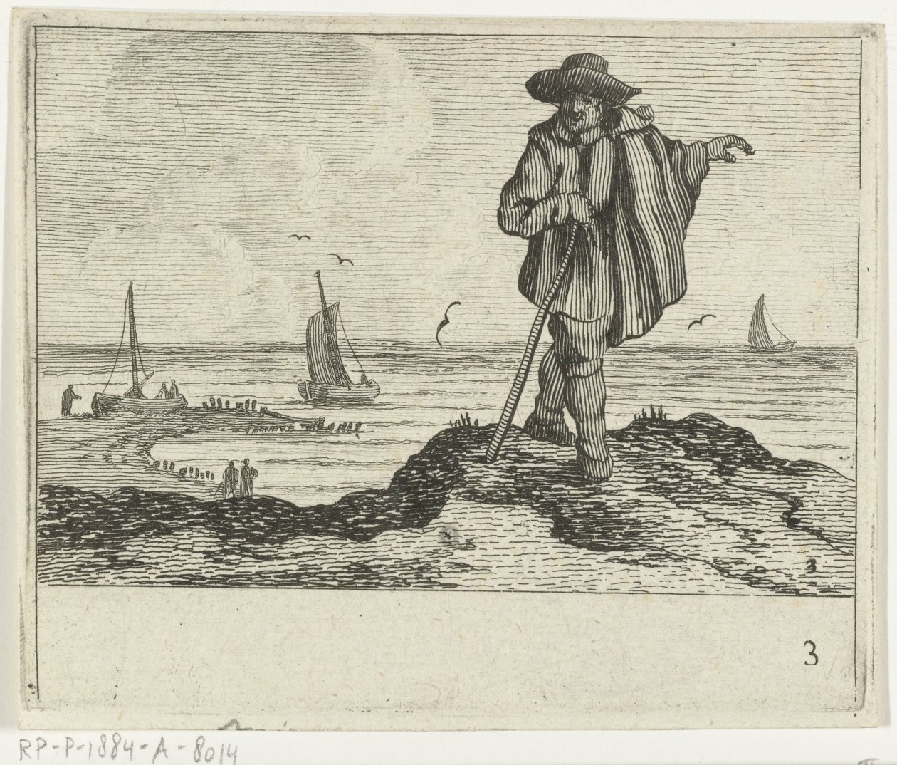 Duinlandschap met een wandelaar door Gillis van Scheyndel (I)
