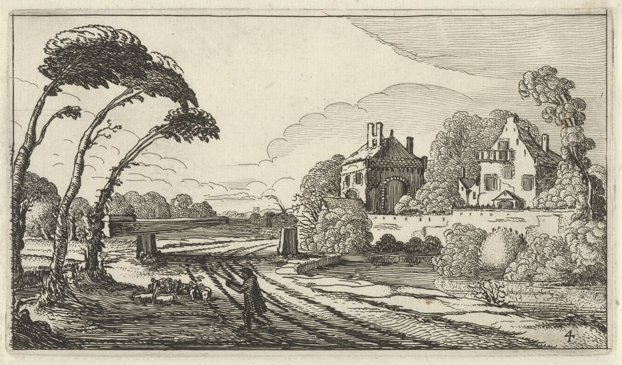 Herder in een landschap door Gillis van Scheyndel (I)