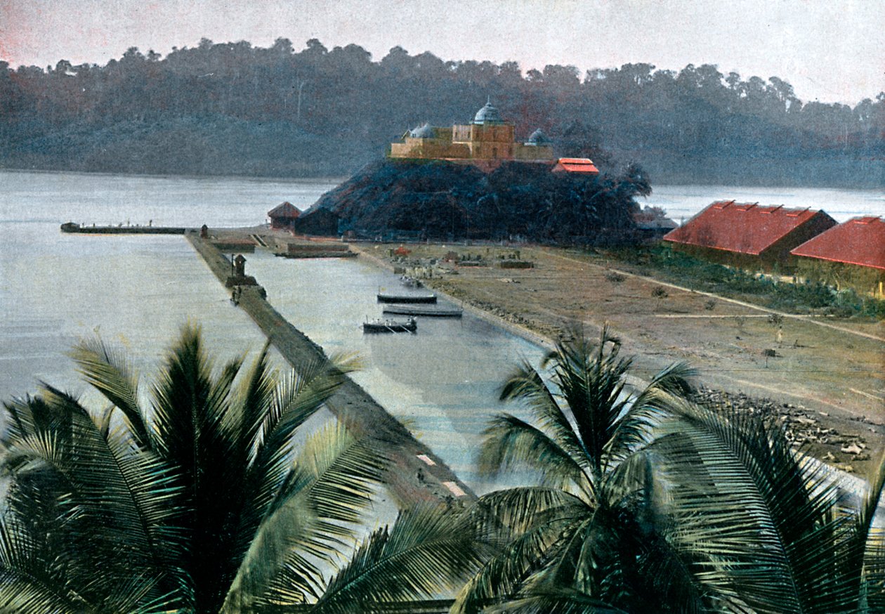 Port Blair, hoofdstad van de Andamanen en Nicobaren, Indische Oceaan, c1890 door Gillot