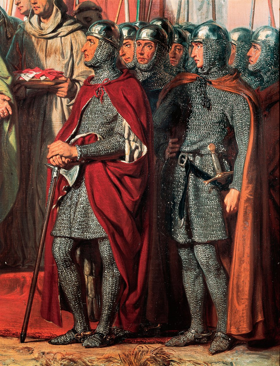 Derde Kruistocht (1189-1192): Ontmoeting en handdruk tussen Filips Augustus (Filips II van Frankrijk door Gillot Saint Evre