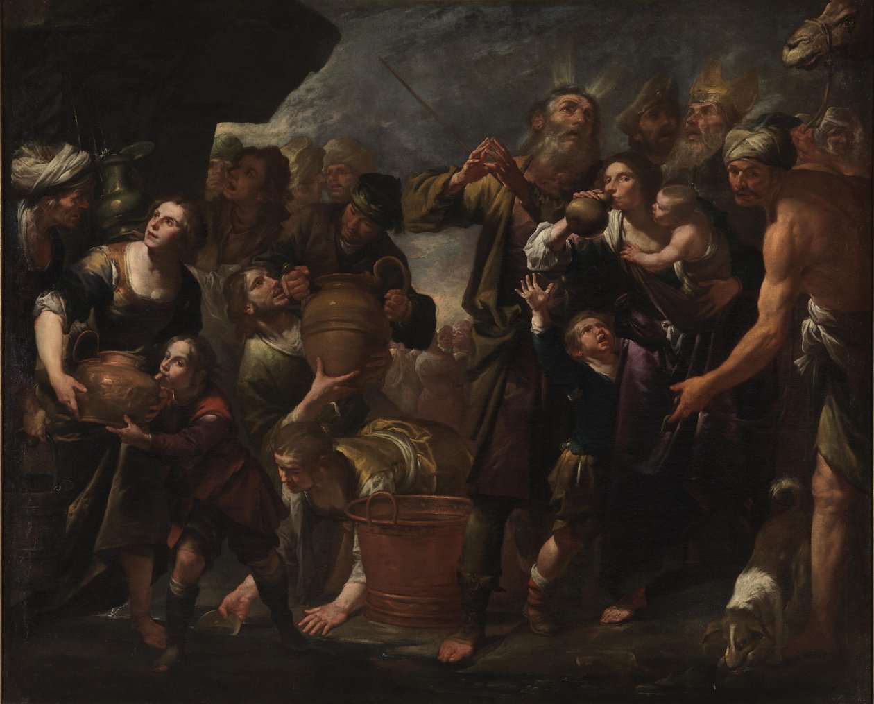 Mozes die water uit de rots put door Gioacchino Assereto